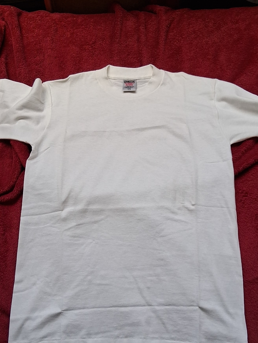 Vintage 80's Boys Oneita Power-T Single Stitch Crewneck T-Shirt Large 14-16